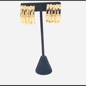 Vintage Les Bernard signed chunky clip earrings